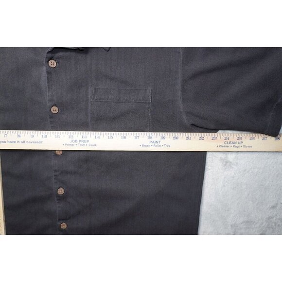 Tommy Bahama Men's M Black Shaken Not Stirred Embroidered Shirt Silk EUC - Picture 8 of 14